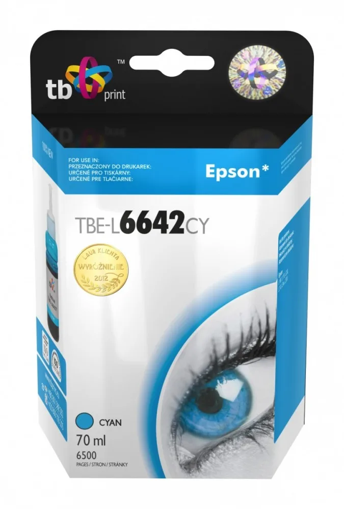 TB Print Συμβατό Μελάνι Εκτυπωτή InkJet Epson 6500 Σελίδων 70ml Κυανό 1τμχ TBE-L6642CY - Image 1