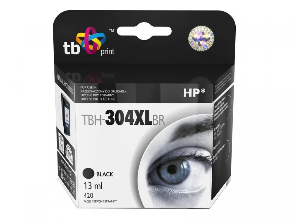 TB Print Συμβατό Μελάνι Εκτυπωτή InkJet HP 420 Σελίδων 13ml Μαύρο TBH-304XLBR - Image 1