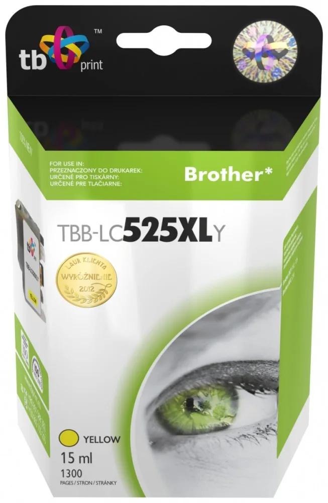 20230920120439_tb_print_symvato_melani_ektypoti_inkjet_brother_1300_selidon_15ml_kitrino TB Print Συμβατό Μελάνι Εκτυπωτή InkJet Brother 1300 Σελίδων 15ml Κίτρινο 1τμχ TBB-LC525XLY - Image 1