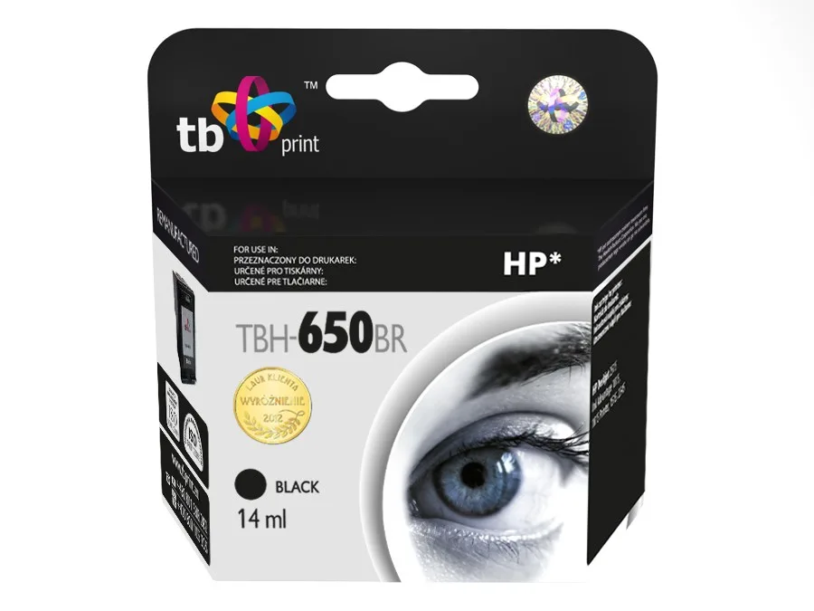 TB Print Συμβατό Μελάνι Εκτυπωτή InkJet HP 14ml Μαύρο TBH-650BR - Image 1