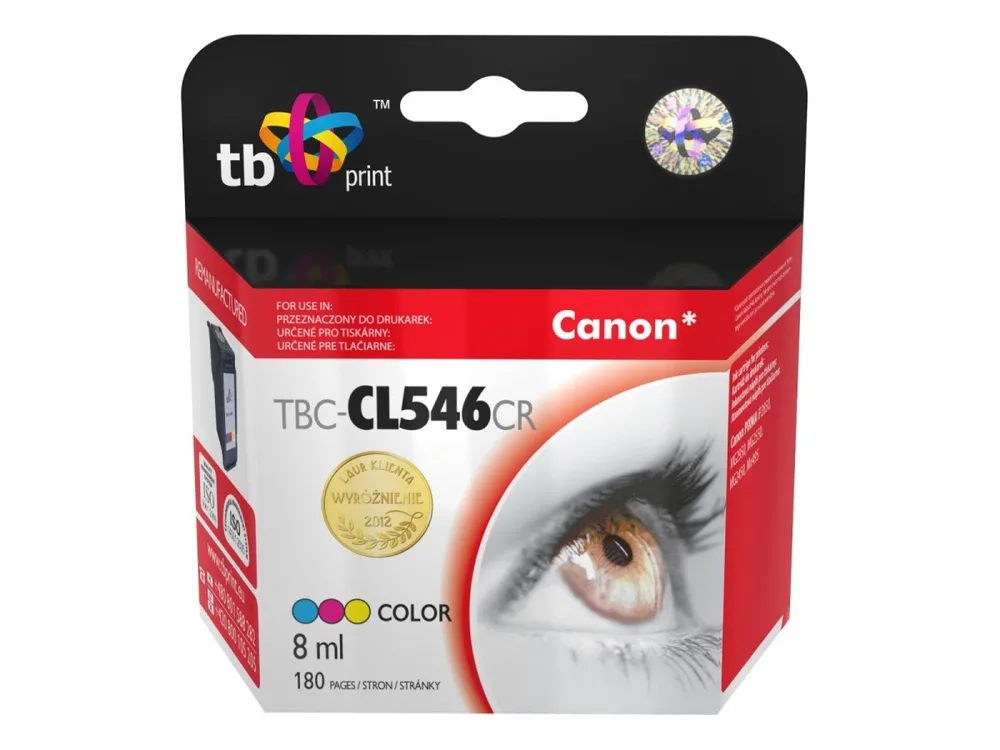 TB Print Συμβατό Μελάνι Εκτυπωτή InkJet Canon 180 Σελίδων 8ml Πολλαπλό (Color) TBC-CL546CR - Image 1