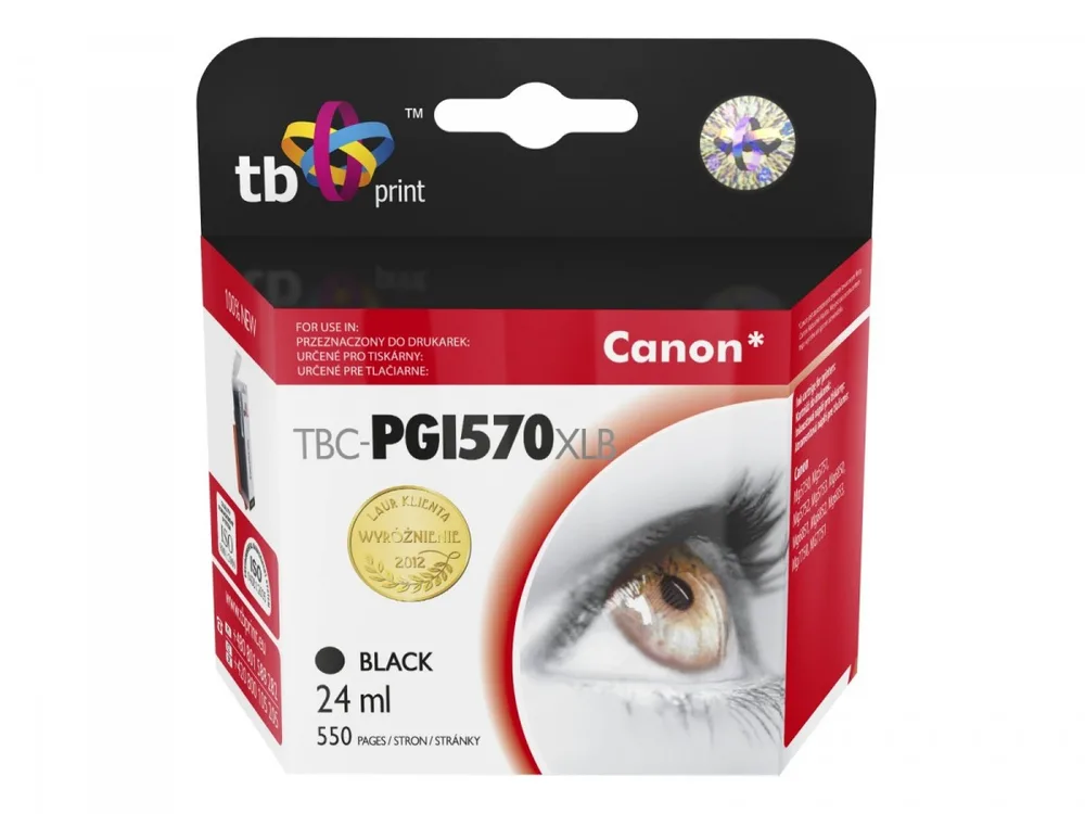 TB Print Συμβατό Μελάνι Εκτυπωτή InkJet Canon 550 Σελίδων 24ml Μαύρο 1τμχ TBC-PGI570XLB - Image 1