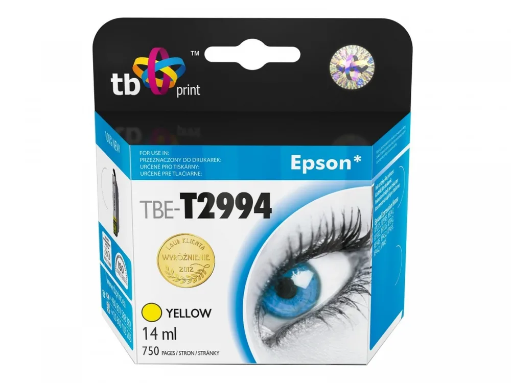 TB Print Συμβατό Μελάνι Εκτυπωτή InkJet Epson 750 Σελίδων 14ml Κίτρινο 1τμχ TBE-T2994 - Image 1