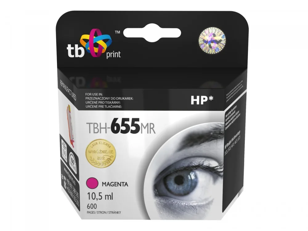 TB Print Συμβατό Μελάνι Εκτυπωτή InkJet HP 600 Σελίδων 10.5ml Πολλαπλό (Color) TBH-655MR - Image 1