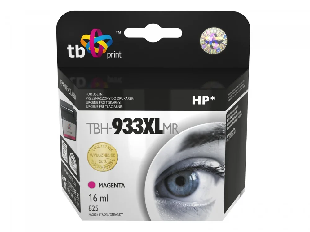 TB Print Συμβατό Μελάνι Εκτυπωτή InkJet HP 825 Σελίδων 16ml Πολλαπλό (Color) TBH-933XLMR - Image 1