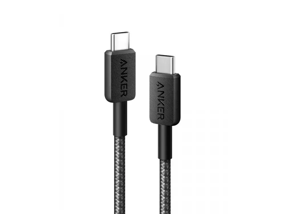 20230925114312_anker_322_braided_usb_2_0_cable_usb_c_male_usb_c_mayro_1_8m_a81f6g11 Anker 322 Braided USB 2.0 Cable USB-C male - USB-C 60W PD Μαύρο 1.8m A81F6G11 - Image 1
