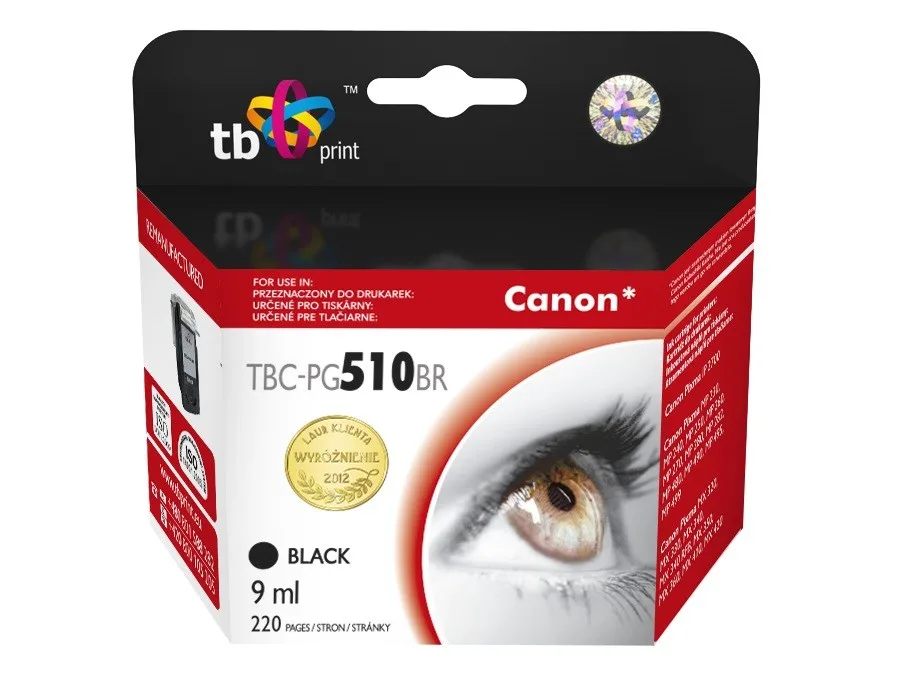 TB Print Συμβατό Μελάνι Εκτυπωτή InkJet Canon MP 240 9ml Μαύρο 1τμχ TBC-PG510BR - Image 1