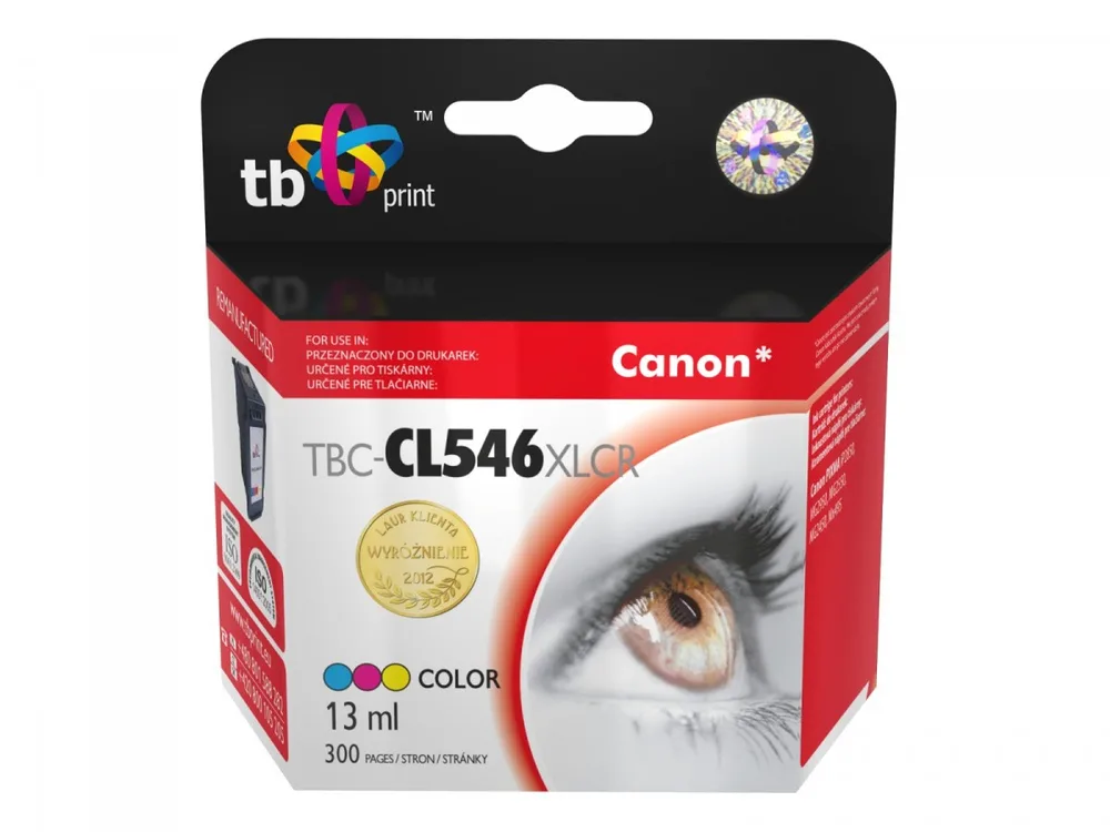 TB Print Συμβατό Μελάνι Εκτυπωτή InkJet Canon MG2450 300 Σελίδων 13ml Πολλαπλό (Color) TBC-CL546XLCR - Image 1