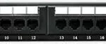Qoltec Patch Panel 24 Θυρών Μαύρο 54475