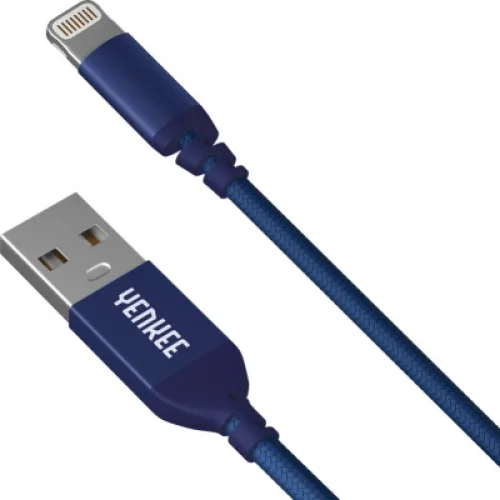 Yenkee Braided USB-A to Lightning Cable Μπλε 1m (YCU 611 BE) - Image 1