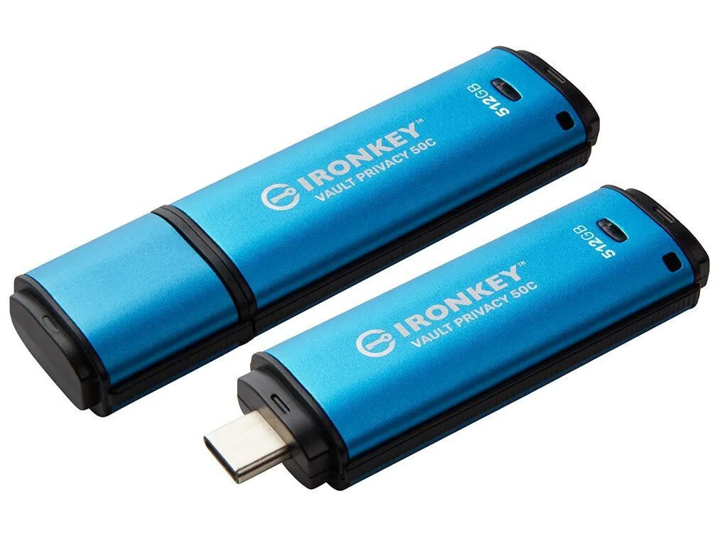 Kingston IronKey Vault Privacy 50 512GB USB 3.2 Stick με σύνδεση USB-C Μπλε - Image 1