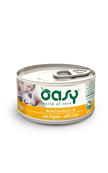 Oasy Gustosa Mousse Υγρή Τροφή για Ενήλικες Γάτες σε Κονσέρβα με Συκώτι χωρίς Σιτηρά 85gr 01915 - Image 1