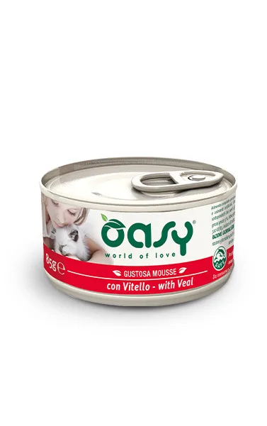 Oasy Gustosa Mousse Υγρή Τροφή για Ενήλικες Γάτες σε Κονσέρβα με Μοσχάρι χωρίς Σιτηρά 85gr 01916 - Image 1