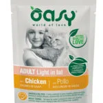 Oasy Adult Light In Fat Υγρή Τροφή για Ενήλικες Γάτες σε Φακελάκι με Κοτόπουλο Διαίτης 85gr 1086