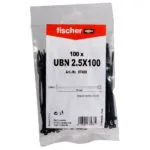 fischer Δεματικά Καλωδίων 100x2.5mm Μαύρο 100τμχ 87488