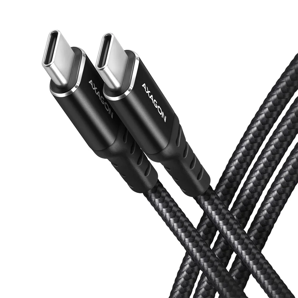 Axagon Braided USB 2.0 Cable USB-C male - USB-C 60W Μαύρο 2m (BUCM-CM20AB) - Image 1