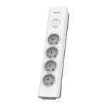 Philips Πολύπριζο Aσφαλείας 4 Θέσεων με Καλώδιο 2m Γαλλίας (Type E) SPN7040WA/60