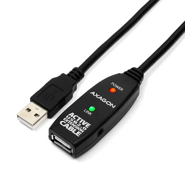 Axagon USB 2.0 Cable USB-A male - USB-A female Μαύρο 5m ADR-205 - Image 1