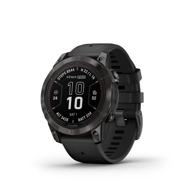 Garmin Fenix 7 Pro Sapphire Solar Titanium 47mm Αδιάβροχο Smartwatch με Παλμογράφο (Titanium Carbon Gray DLC with Black) - Image 1
