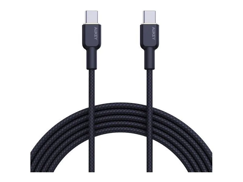 20231103164859_aukey_usb_2_0_cable_usb_c_male_usb_c_18m_akaukkucbncc2bl Aukey USB 2.0 Cable USB-C male - USB-C 60W Μαύρο 1.8m (AKAUKKUCBNCC2BL) - Image 1