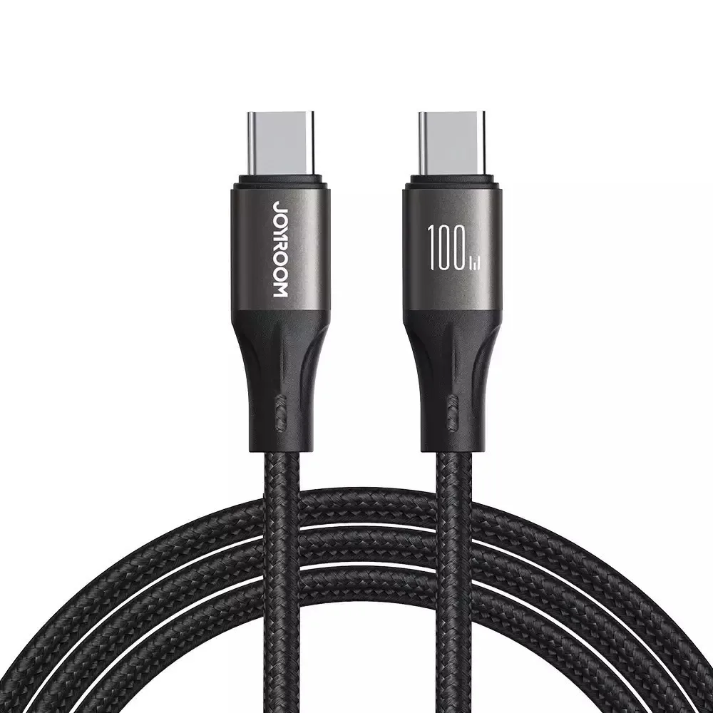 Joyroom Light-speed ​​series SA25-CC5 Braided USB 2.0 Cable USB-C male - USB-C 100W Μαύρο 1.2m - Image 1