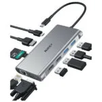 Aukey USB-C / USB-A Docking Station με 4K PD Ethernet Γκρι (AIAUKACBC890000)