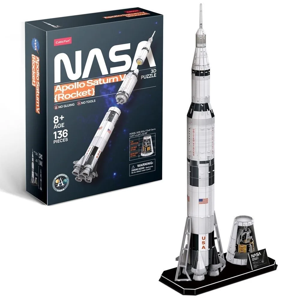 Nasa Apollo Saturn V Rocket Puzzle 3D 136pcs DS1059H - Image 1