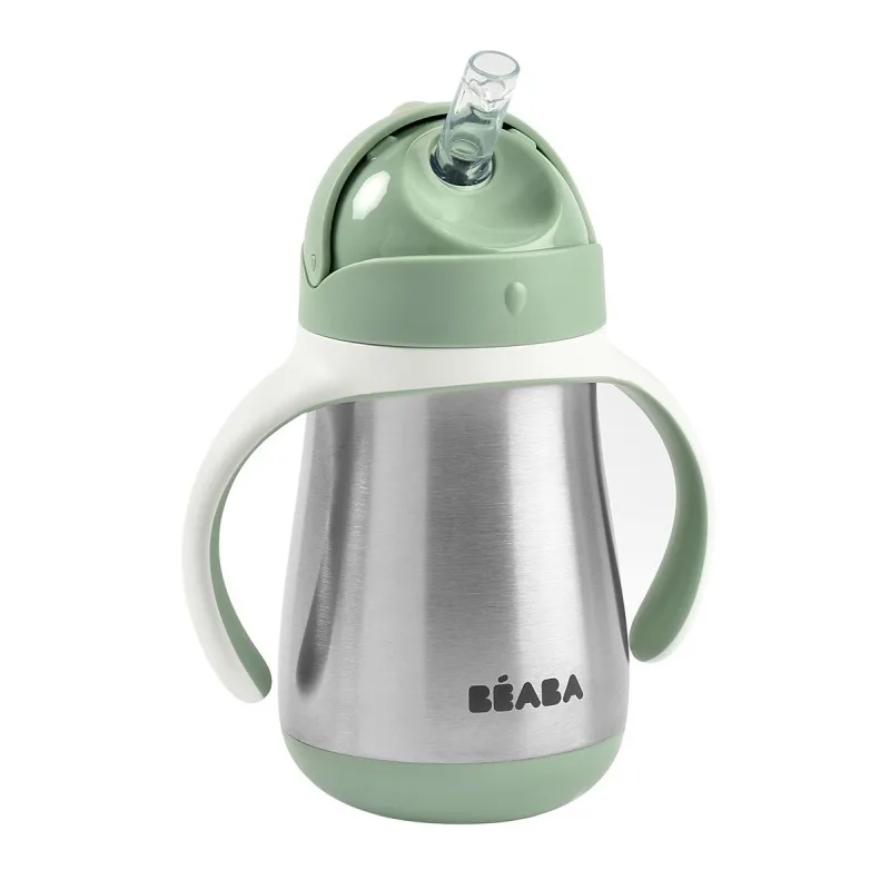 20231117084027_beaba_paidiko_pagouri_prasino_250ml_512518 Beaba Παιδικό Παγούρι Ανοξείδωτο με Καλαμάκι Non Spill Πράσινο 250ml 512518 - Image 1