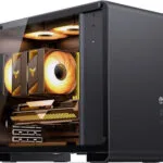 Jonsbo U4 Mini Gaming Mini Tower Κουτί Υπολογιστή με Πλαϊνό Παράθυρο Μαύρο