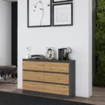 Συρταριέρα Κρεβατοκάμαρας M6 ANTRACYT/ART 120x30x77εκ.