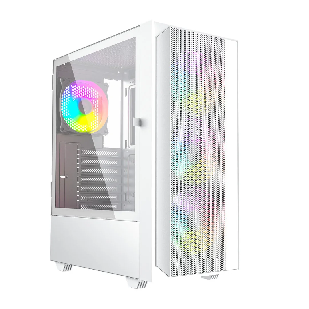 Gembird Fornax 4000 Gaming Midi Tower Κουτί Υπολογιστή με RGB Φωτισμό Λευκό - Image 1