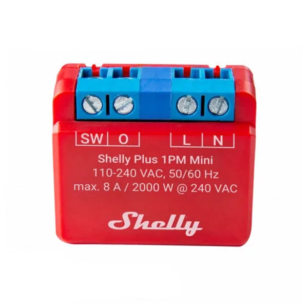 Shelly Plus 1PM Mini Smart Switch Dimmer 1 Καναλιού Wi-Fi, Bluetooth & RF 8A SNSW-001P8EU - Image 1