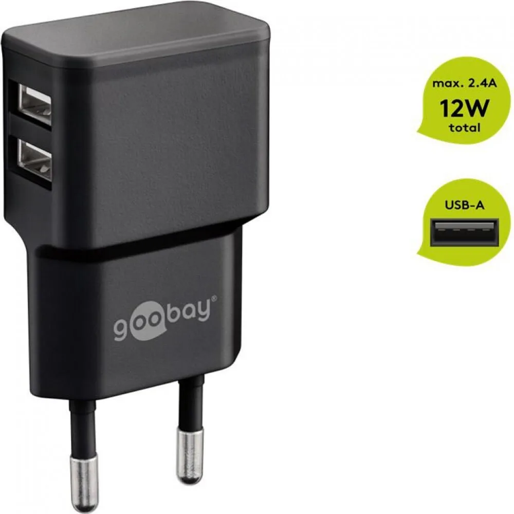 20231129165626_goobay_fortistis_choris_kalodio_me_2_thyres_usb_a_mayros_44951 Goobay Φορτιστής Χωρίς Καλώδιο με 2 Θύρες USB-A Μαύρος (44951) - Image 1