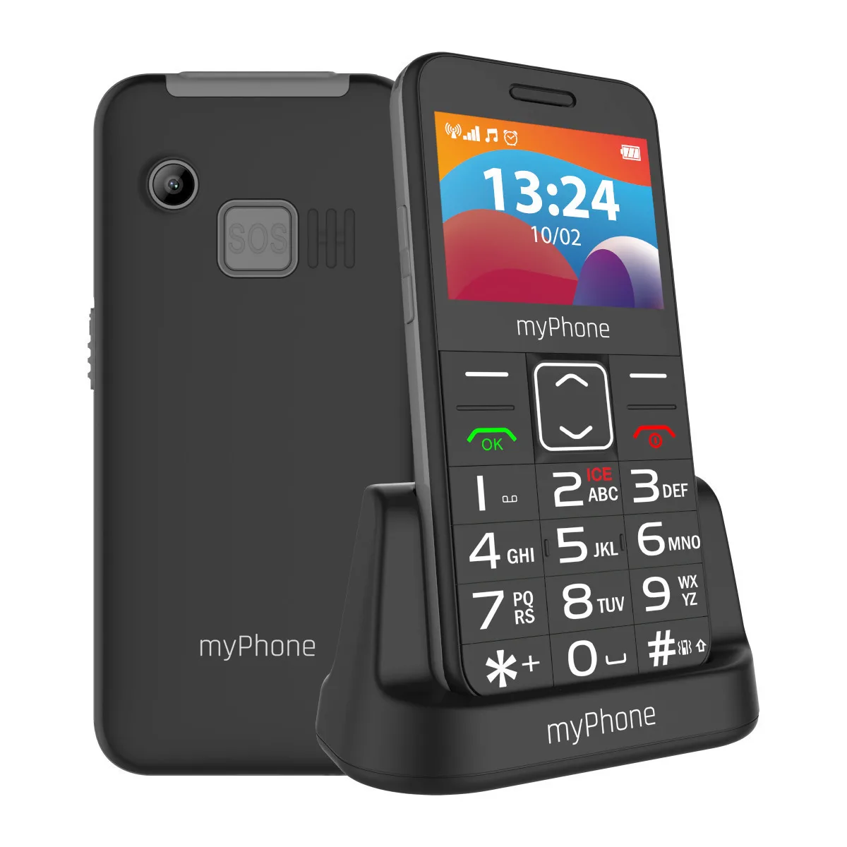 MyPhone Halo 3 Dual SIM Κινητό με Μεγάλα Κουμπιά (Αγγλικό) Μαύρο - Image 1