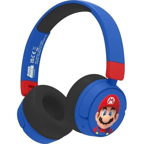 OTL Cuffie Kids Super Mario Ασύρματα / Ενσύρματα Παιδικά On Ear Ακουστικά με 24 ώρες Λειτουργίας Red/Blue - Image 1