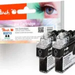 Peach Πακέτο Συμβατών Μελανιών Εκτυπωτή InkJet Brother 320481 500 Σελίδων Μαύρο 2τμχ PI500-255