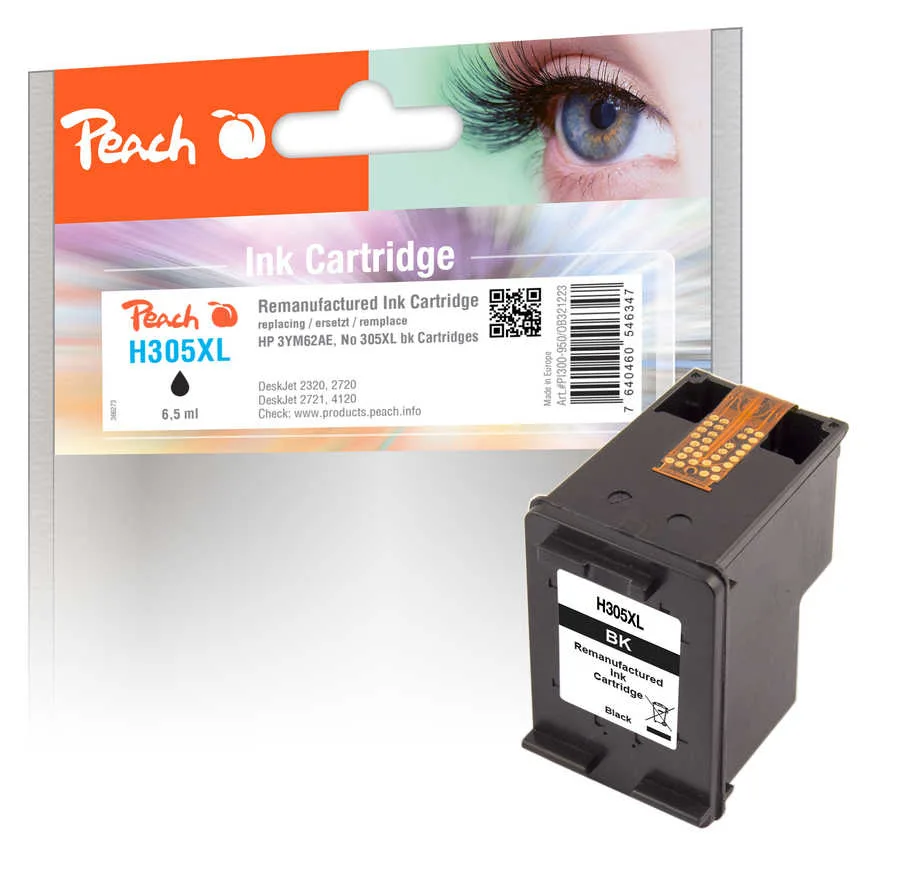 Peach Συμβατό Μελάνι Εκτυπωτή InkJet HP H305XL 240 Σελίδων 6.5ml Μαύρο 1τμχ PI300-950 - Image 1