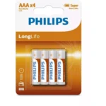 Philips LongLife Μπαταρίες Zinc AAA 1.5V 4τμχ