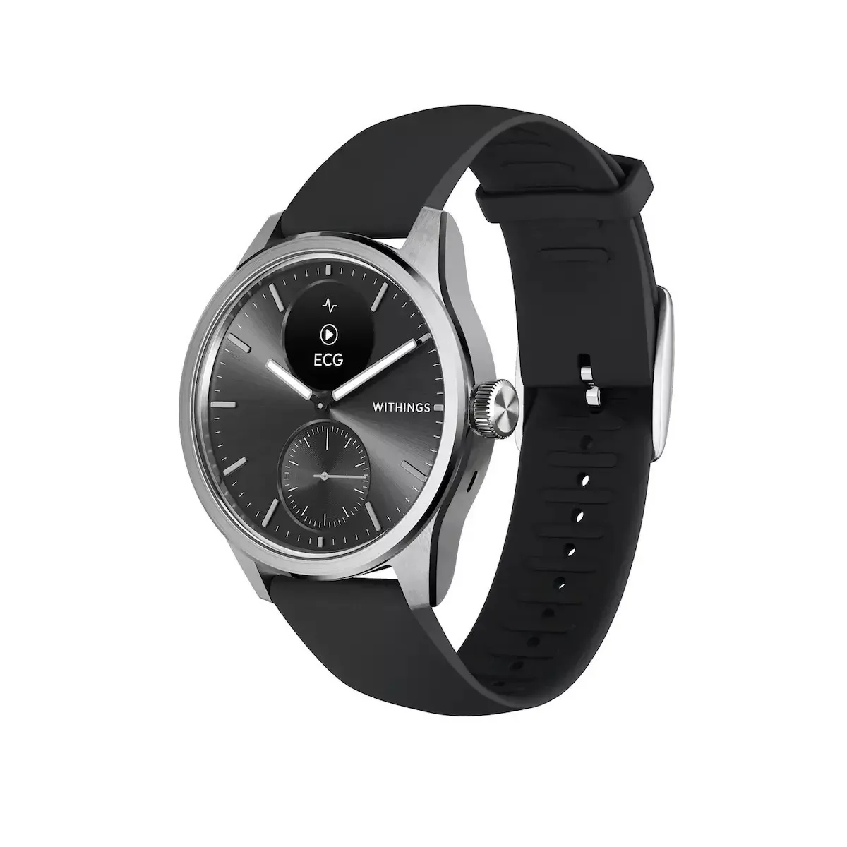 Withings ScanWatch 2 Stainless Steel 42mm Αδιάβροχο με Παλμογράφο (Μαύρο) - Image 1