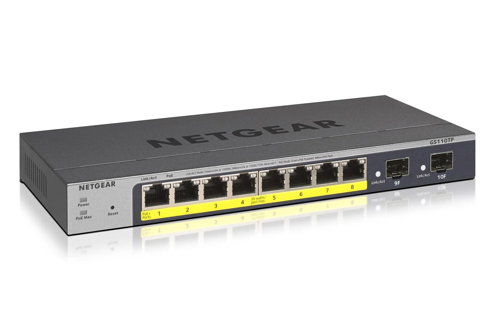 NetGear GS110TP v1 Managed L2 PoE Switch με 8 Θύρες Gigabit (1Gbps) Ethernet και 10 SFP Θύρες - Image 1