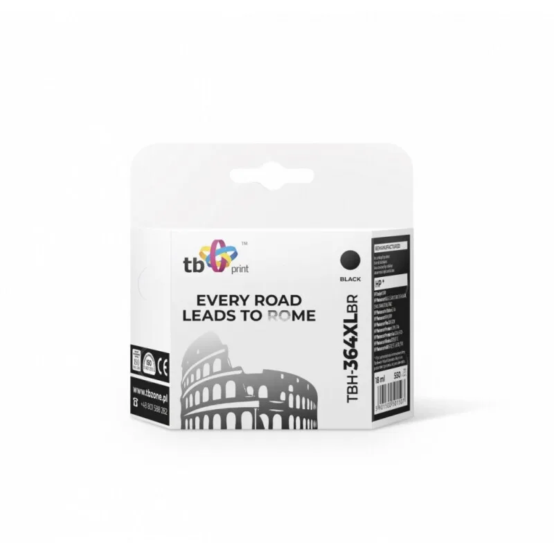TB Print Συμβατό Μελάνι Εκτυπωτή InkJet HP H364XL 550 Σελίδων 18ml Μαύρο 1τμχ TBH-364XLBR - Image 1