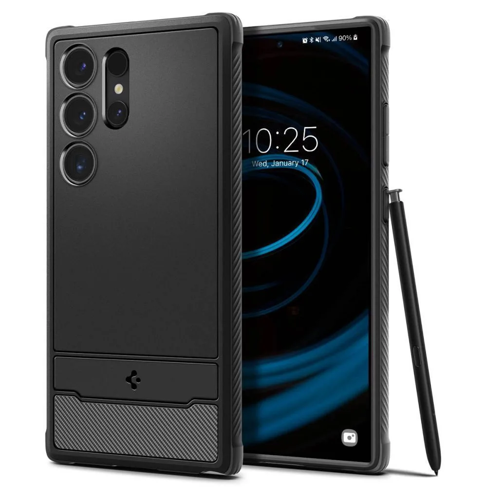 20240118121459_spigen_rugged_armor_back_cover_plastiko_silikonis_mayro_galaxy_s24_ultra_acs07286 Spigen Rugged Armor Back Cover Πλαστικό / Σιλικόνης 2mm Μαύρο (Galaxy S24 Ultra) ACS07286 - Image 1