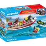 Playmobil Action Heroes Φουσκωτό Σκάφος Πυροσβεστικής Με Θαλάσσιο Scooter για 4-10 ετών 71464