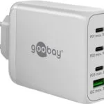 Goobay Φορτιστής Χωρίς Καλώδιο με Θύρα USB-A και 3 Θύρες USB-C 100W Power Delivery / Quick Charge 3.0 Λευκός (65556)
