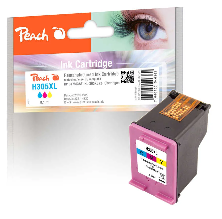 Peach Συμβατό Μελάνι Εκτυπωτή InkJet H305XL Μπλε 1τμχ PI300-952 - Image 1