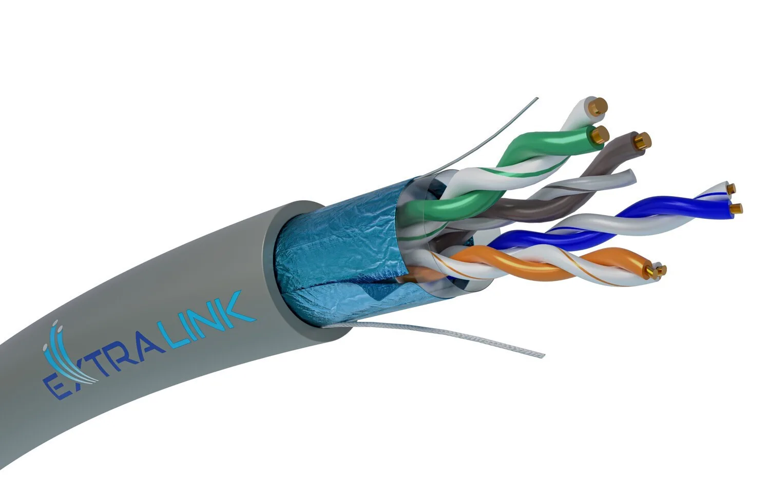 Extralink F/UTP Cat.5e Καλώδιο Δικτύου Ethernet χωρίς ακροδέκτες 305m Γκρι 1τμχ EX.18259 - Image 1
