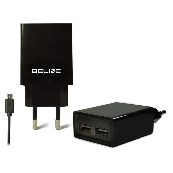 Beline Φορτιστής με 2 Θύρες USB-A και Καλώδιο micro USB 10W Μαύρος (BELI0011) - Image 1