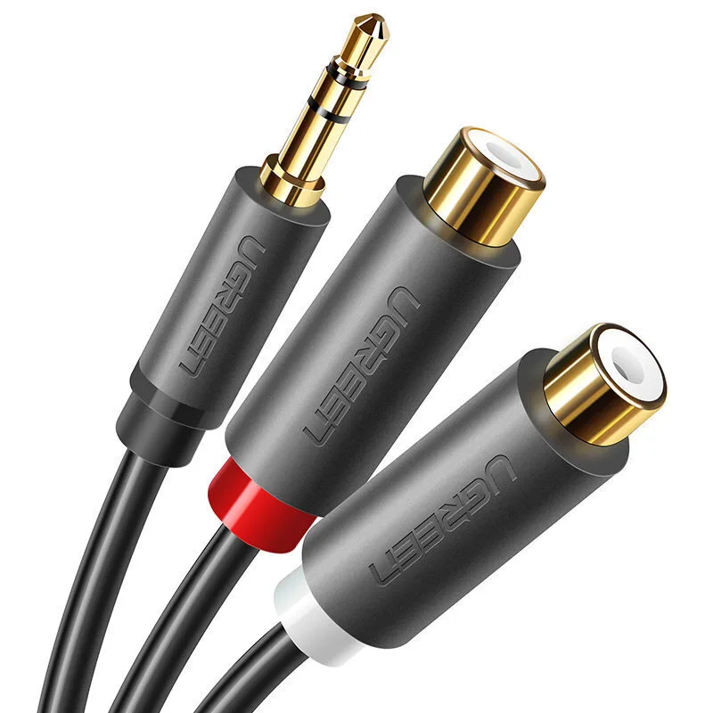 Ugreen Καλώδιο 3.5mm male - 2x RCA male Γκρι 0.25m (10547) - Image 1