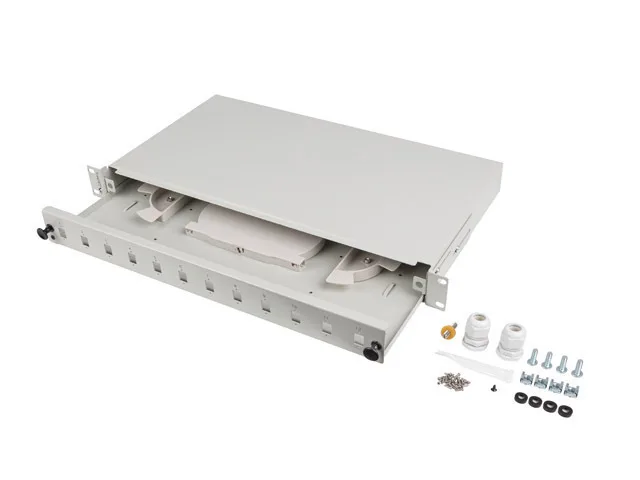 Lanberg Οπτικό Patch Panel για Rack 1U 19" 12 Θυρών Γκρι FOP1-12SS-LDS - Image 1