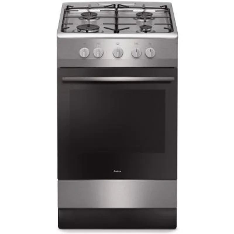 Amica 57GGH1.23OFP(XV) Κουζίνα Φυσικού Αερίου 56lt με Εστίες Φυσικού Αερίου Π50εκ. Silver - Image 1